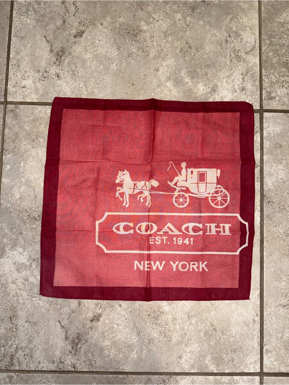 Coach pink and White Bandana Scarf